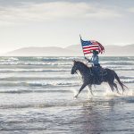 Horse and American Flag